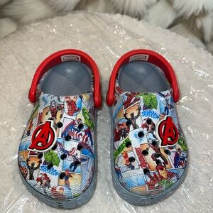 Marvel Avengers Kids Crocs 9C - Red and Gray